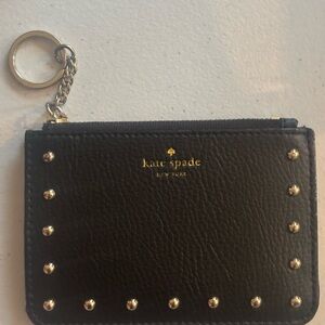 Kate Spade Black Leather Wallet with Gold Accents